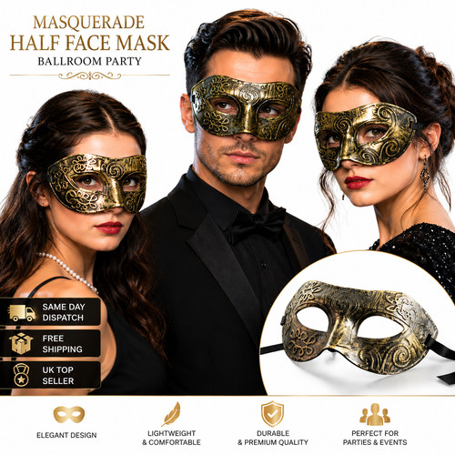 Masquerade half face mask - masquerade,