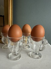 Vintage French Glass Egg Cups