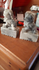 Vintage Soap Stone Handcarved Oriental Foo Lions