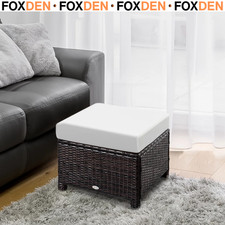 Footstool Rattan Wicker Metal