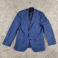 Hugo Boss Blazer Mens Small Jets Lenon Blue Wool 2 Button Travel