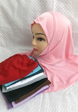 Girls Children One Piece Plain Hijab 11 Colours