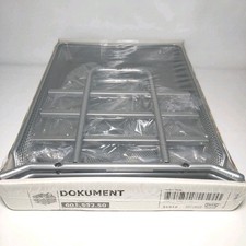Ikea Dokument 601.532.50 A4 Desktop Filing Letter 3-Tier Tray Rack Metal Silver 