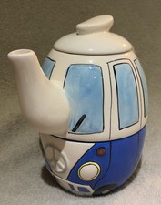 Retro Vintage Blue Campervan Teapot and Cup Collectable Teapot & Mug - Rare