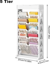 Maxant 5 Tier Plastic Book / Magazine Shelf White or Green