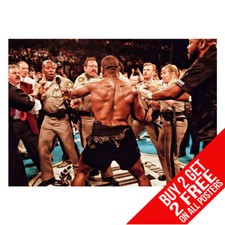 MIKE TYSON POLICE FIGHT VS HOLYFIELD POSTER PRINT A4 A3 - BUY 2 GET ANY 2 FREE