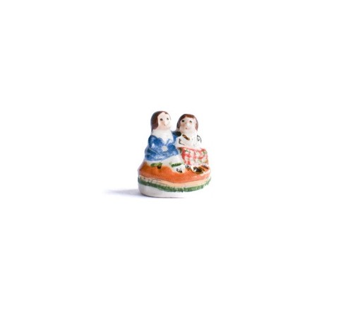 Staffordshire inkwell with - a,