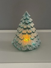 Vintage Original Walther Glas Winter Dreams Candle Holder. Green Glass. Sticker