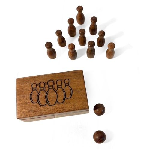 Deluxe wooden bowling set with - wooden,
