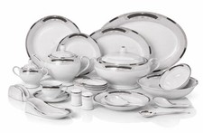 72pc White Porcelain Dinner