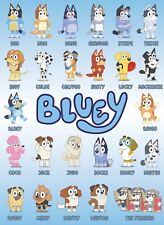 Bluey Characters Posters ready to frame - (A5-A0) - Gloss or Satin Photo paper