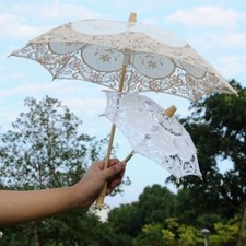 1xWomen White Beige Parasol