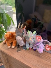 Ty Beanie Babies Zodiac Ox, Dragon, Goat & Rat Soft Toys