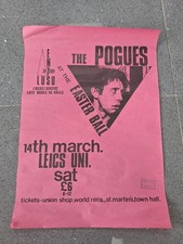 The Pogues Very Rare Original 1986 Tour Poster Leicester University VG Condition