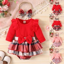 3PCS Newborn Baby Girls Ribbed