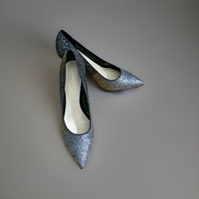 Nine West Silver Glitter Shoes Size 6 1/2 (39) New