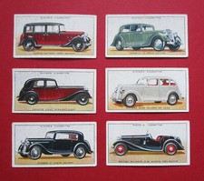 PLAYER 6 VINTAGE 1936 CIGARETTE CARDS  SERIES  1  MOTOR CARS   7-14-15-21-22-39