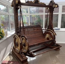 New Traditional Antique Wooden Chinyoti Indian Pakistani Swing Jhoola Jhula