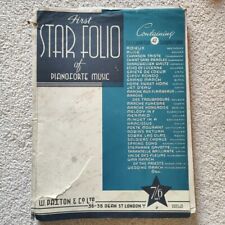 Vintage FIRST STAR FOLIO Piano Sheet Music Manuscript Card Making Decoupage Art