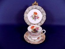 Collingwoods China Floral Gilded Trio Cup , Saucer & Plate