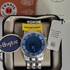 Fossil Big Tic Men's Watch Counting Seconds LCD Display BG-1042 New Batteries