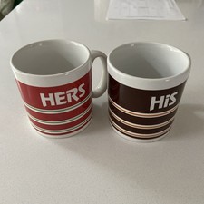 Vintage John Buck Ceramic Stoneware Studio Pottery his and hers Mugs