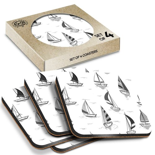 Boxed square coasters - -, bw