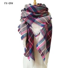 UK Women Blanket Oversized Tartan Plaid Checked Scarf Wrap Shawl Cape