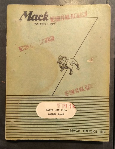 Mack truck 41s parts book - truck,