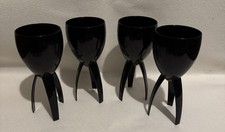 Elite Tristem Wine Glass Black Polycarbonate 11oz X4 , Modern , Fun 