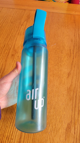 Air blue water bottle - up,
