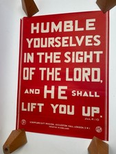 Vtg 50s 60s Bible text poster Church Sunday School Scripture Gift Mission James