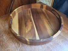 14.5" Round Acacia Wood