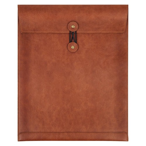 Brown leather file folder - pu,
