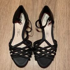 Black Wedge Sandals 6 - Wide Fit