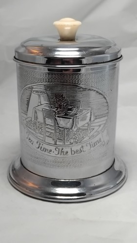 Vintage chrome tea - tea, caddy