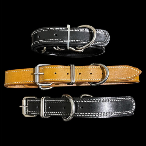 Genuine leather dog collar - leather,