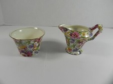 Vintage James Kent Chintz Fenton Creamer & Sugar Set  England