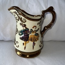 Vintage Wade Festival Ceramic Jug Pitcher Copper Lustre, Raised Dancing Couple