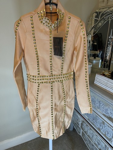Peach gold studded - gold, dress