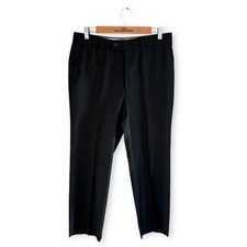 Mens Dark Navy Pinstriped Wool