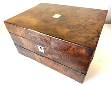 19th Century Burr Walnut Sewing/Writing Box