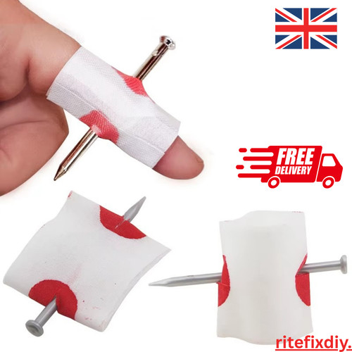 Fake nail through finger magic - through,