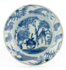 Chinese Porcelain Saucer Blue