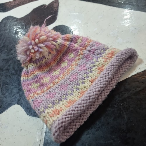 Hand knitted bobble beanie - hand, hat
