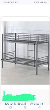 Chicago Metal Bunk Bed (Silver Color) with Ladder and Rails