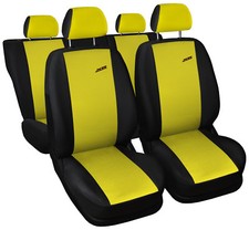 Car seat covers fit Fiat Punto Evo - XR black/yellow sport style full set