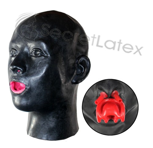 Black latex rubber hood - latex,