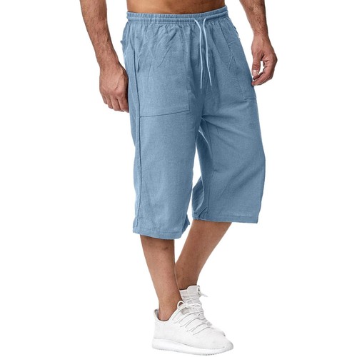 Mens cotton linen cargo shorts - mens,