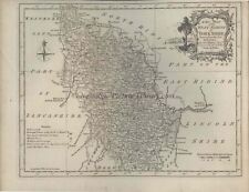 ORIGINAL ANTIQUE MAP BY THOMAS KITCHEN  OF YORKSHIRE 1764. WEST RIDING